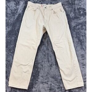 Vtg Levis 505 Jeans Mens 34x29 Beige Tan Regular Fit Denim Pants
